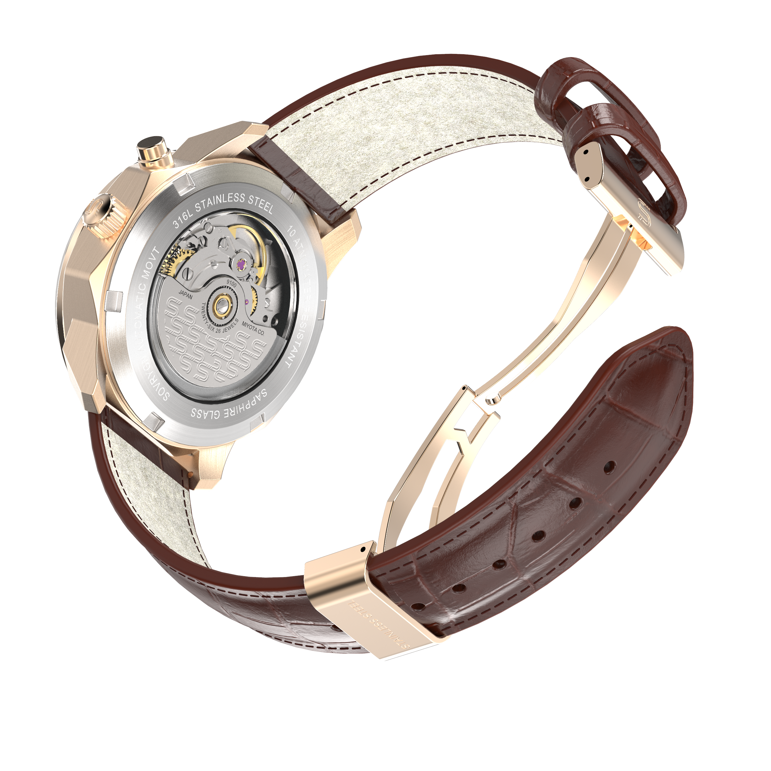 Brown Leather - Rosegold Clasp